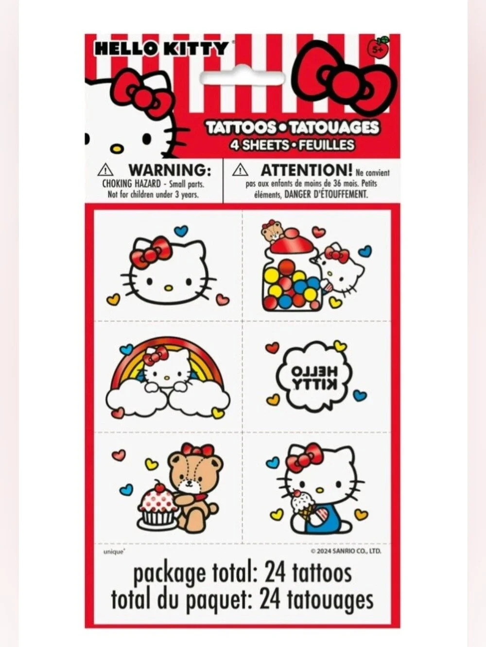 2 Hello Kitty & Friends Tattoos 24ct
